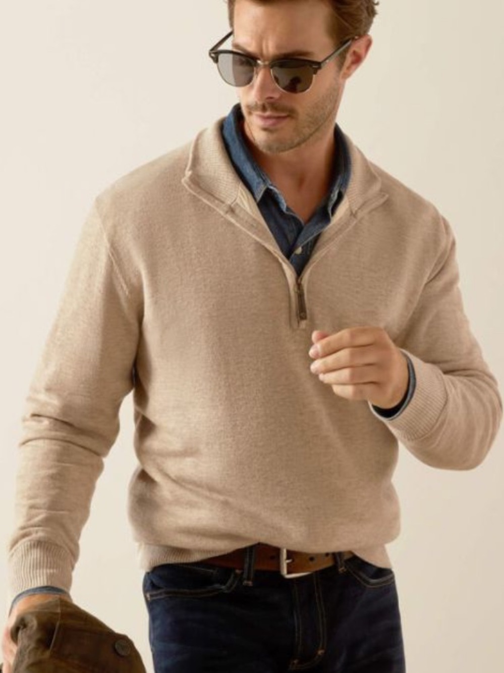 Ariat Men's Bolinas 100% Merino Wool Quarter-Zip Sweater NEW